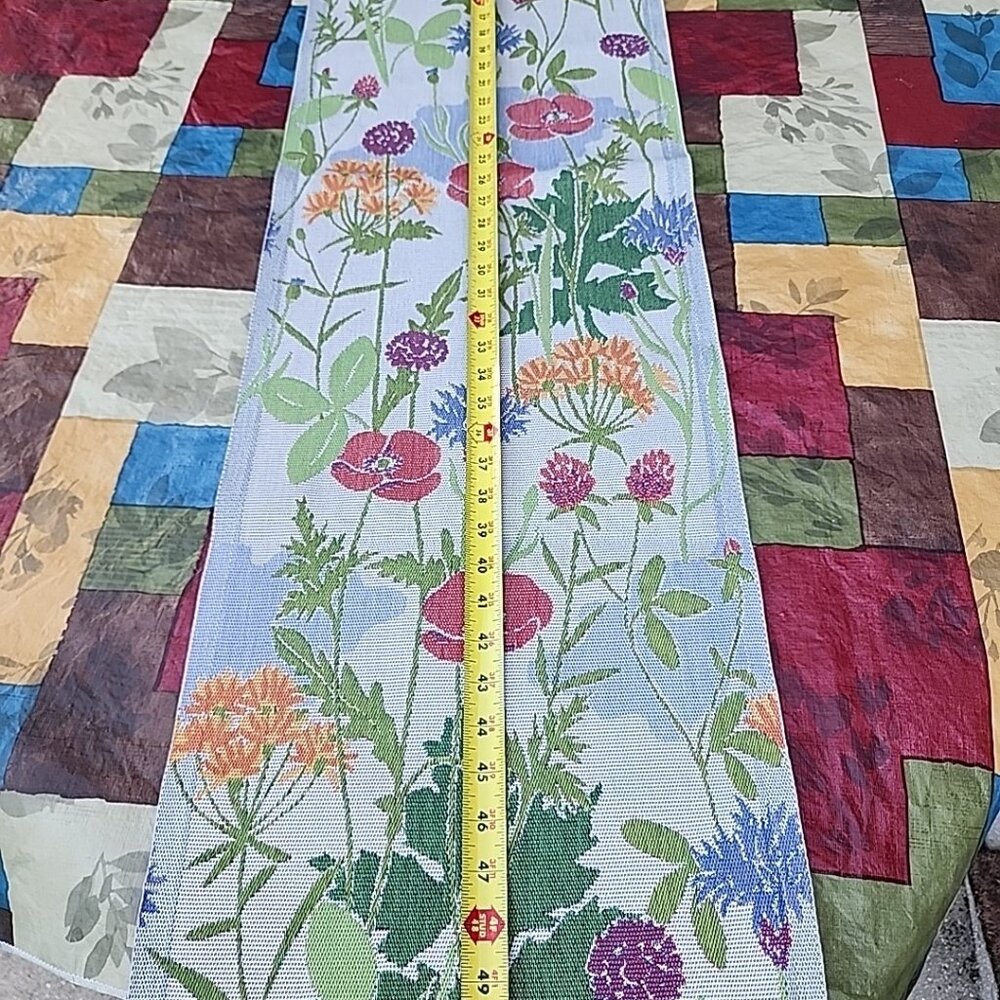 Ekelund Sweden Alpine Flowers Cotton Tapestry Poppy Botanical VTG Table Runner - Picture 6 of 11
